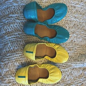 2 pairs of patent leather Tieks by Gavrieli, size 10, in great condition!